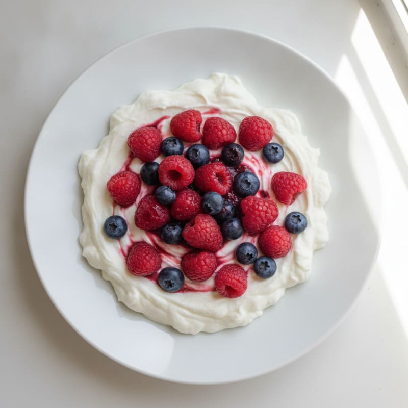 Silky Greek Yogurt Protein Pudding with Mixed Berries