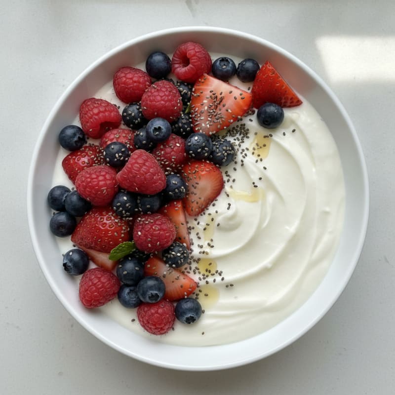 Greek Yogurt Protein Pudding with Berries
