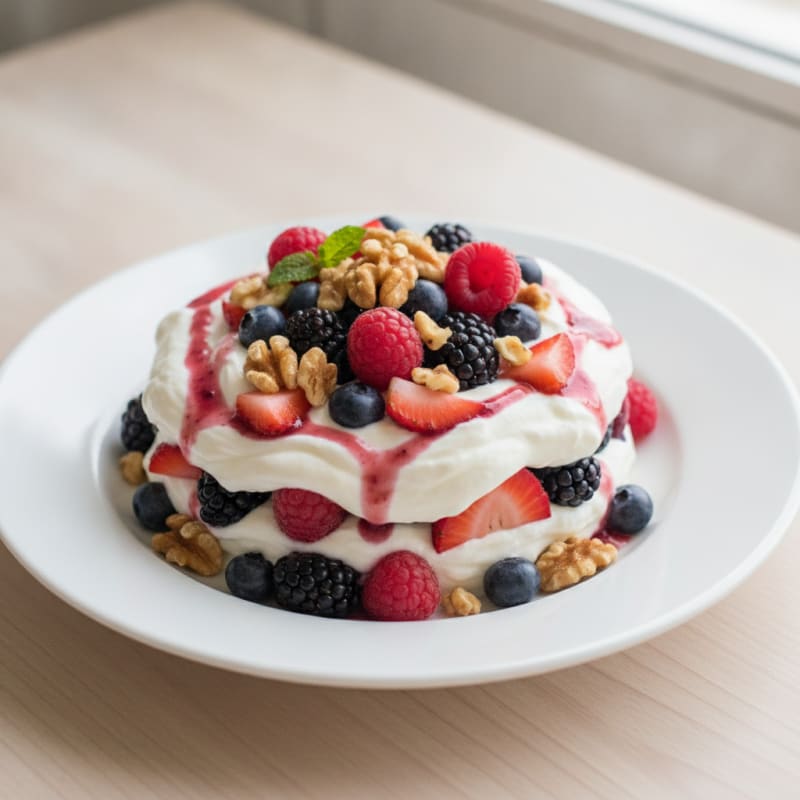 Greek Yogurt Protein Parfait with Mixed Berries