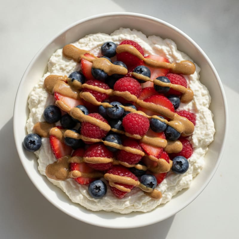 Silky Greek Yogurt Protein Mousse with Mixed Berries