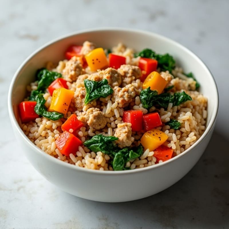 Savory Ground Turkey and Vegetable Rice Bowl