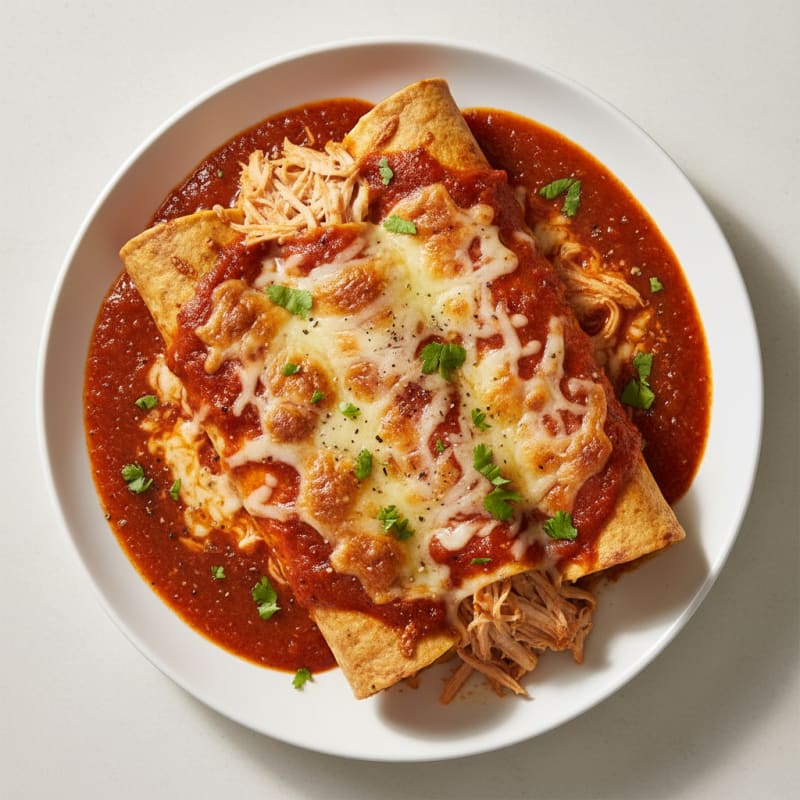 Chicken Enchiladas with Red Chili Sauce