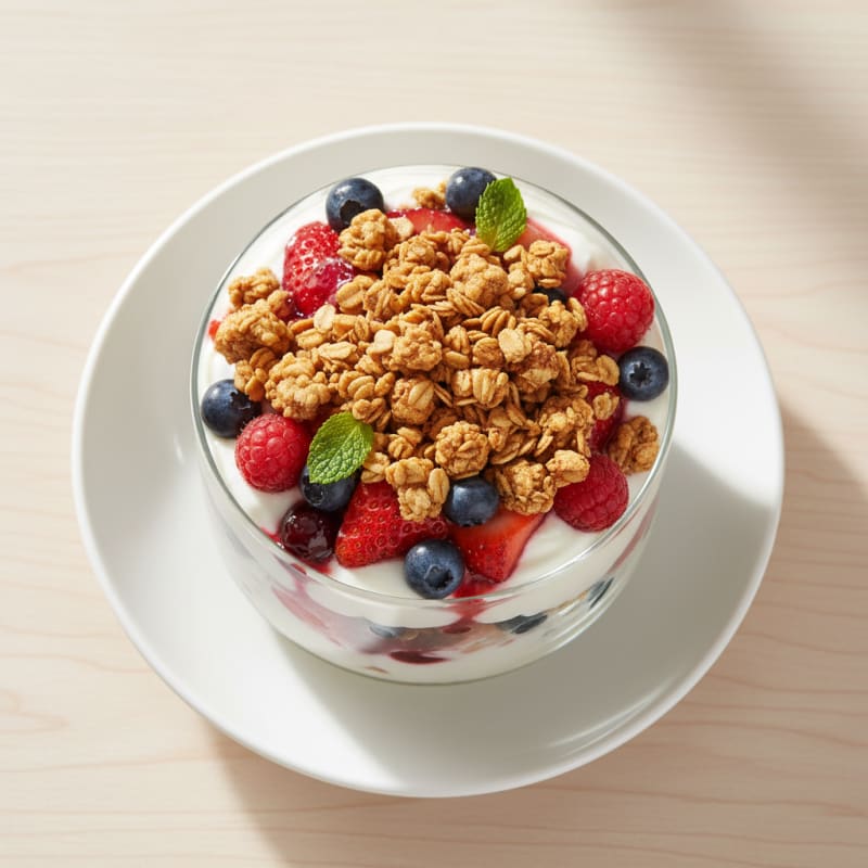 Creamy Greek Yogurt Parfait with Protein Granola and Berries