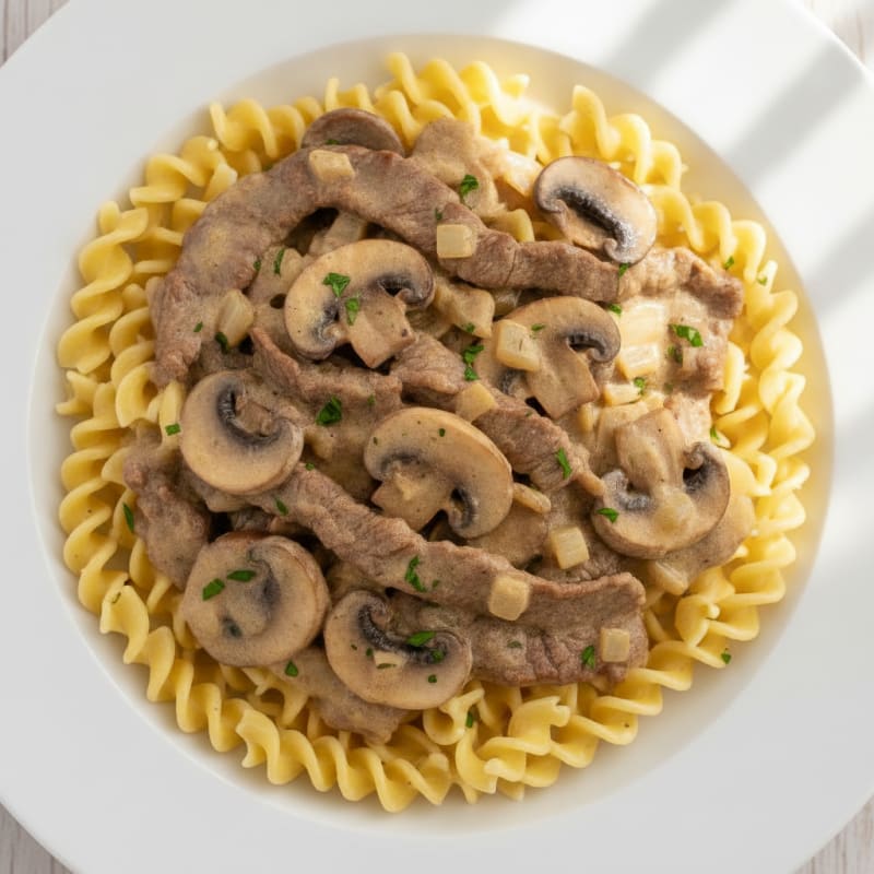 Classic Beef Stroganoff with Egg Noodles