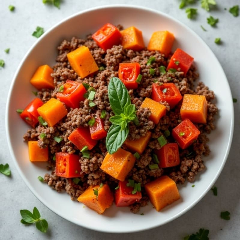 Hearty Ground Beef and Sweet Potato Hash