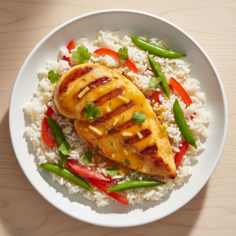 Zesty Mango-Glazed Chicken with Coconut Rice