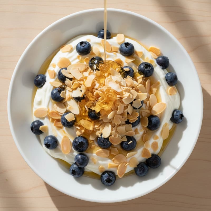 Creamy Greek Yogurt Parfait with Berries and Almonds