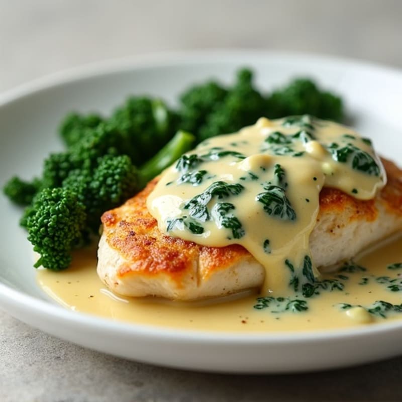 Chicken with Creamy Spinach Artichoke Sauce