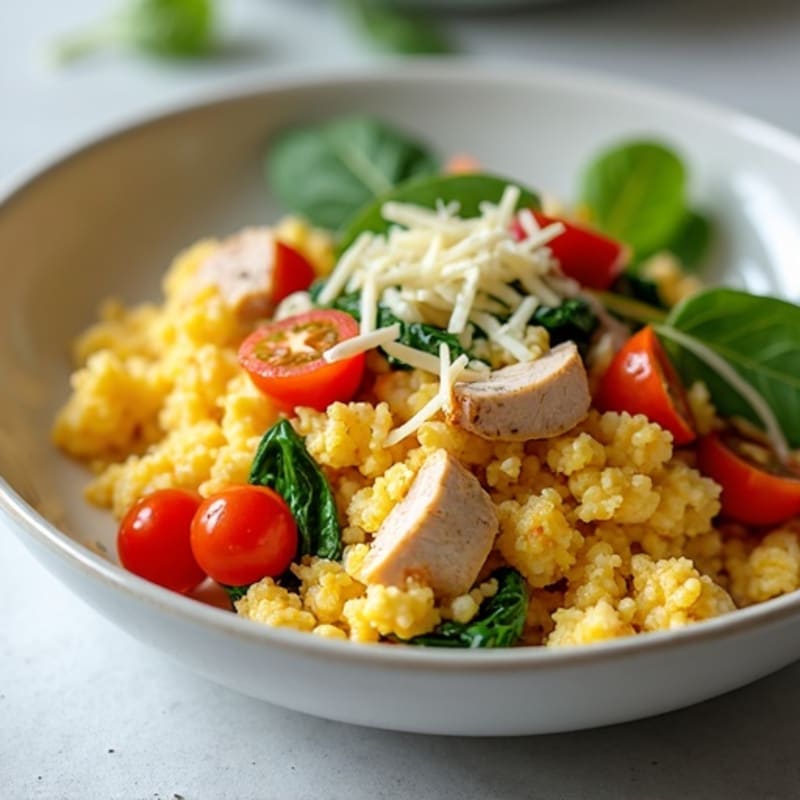 Egg White Veggie Scramble with Lean Turkey