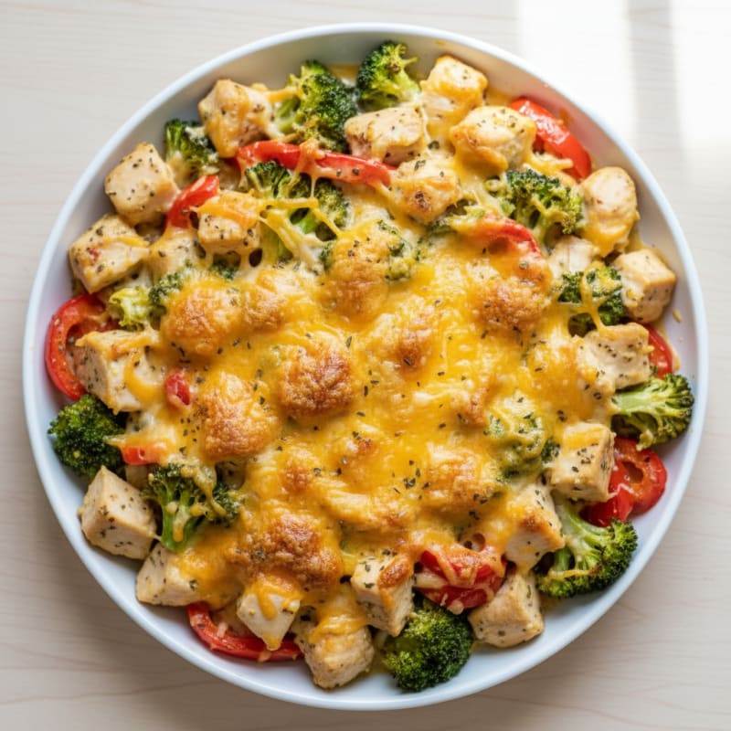 Cheesy Chicken and Veggie Bake