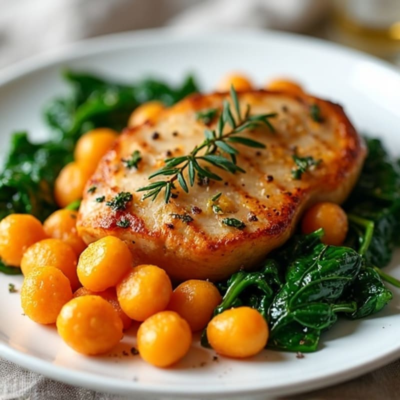 Sweet Potato Gnocchi with Herb-Roasted Chicken and Wilted Spinach