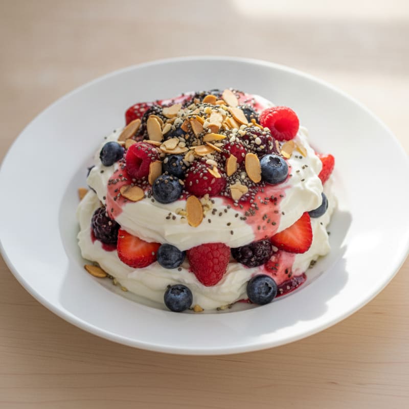 Greek Yogurt Protein Parfait with Mixed Berries