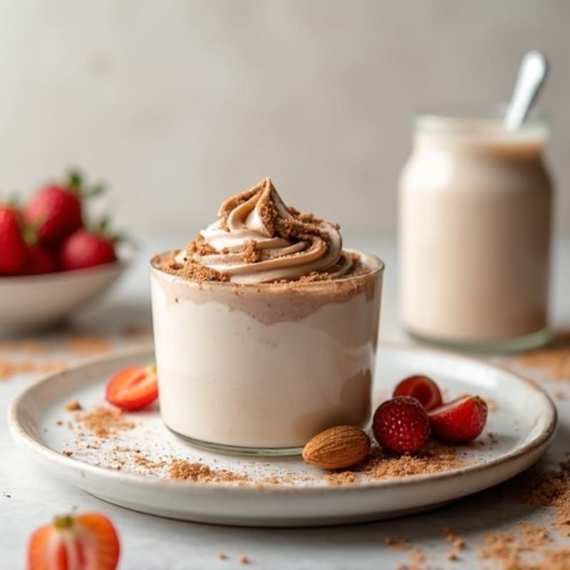 Greek Yogurt Protein Mousse with Almond Butter and Cocoa