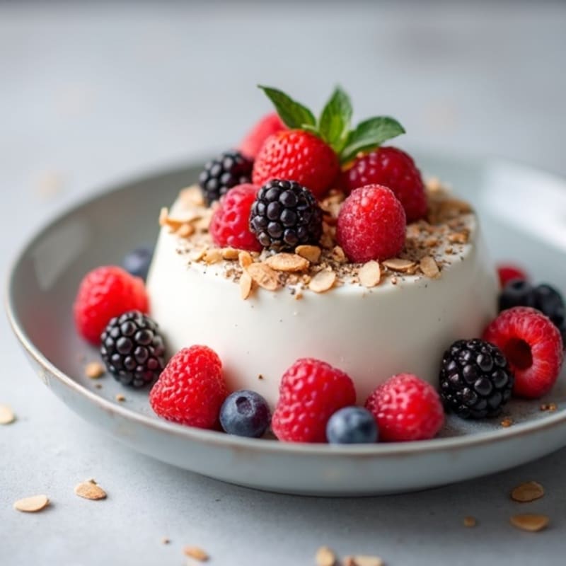 Greek Yogurt Protein Mousse with Fresh Berries
