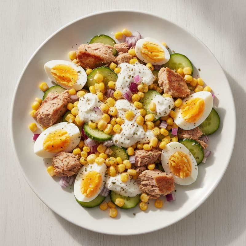 Mediterranean Tuna Salad with Corn