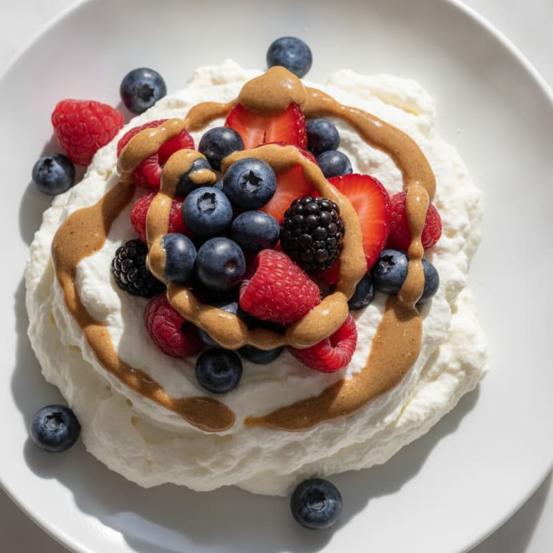 Greek Yogurt Protein Mousse with Mixed Berries