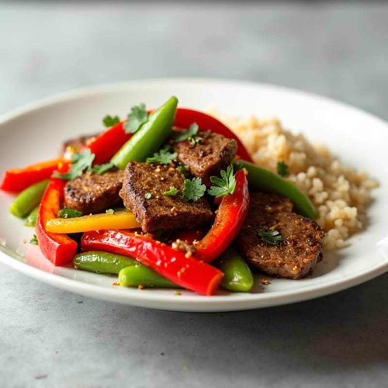 Lean Beef Stir-Fry with Bell Peppers and Snap Peas
