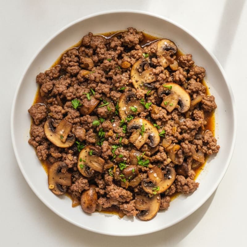 Savory Ground Beef and Mushroom Skillet