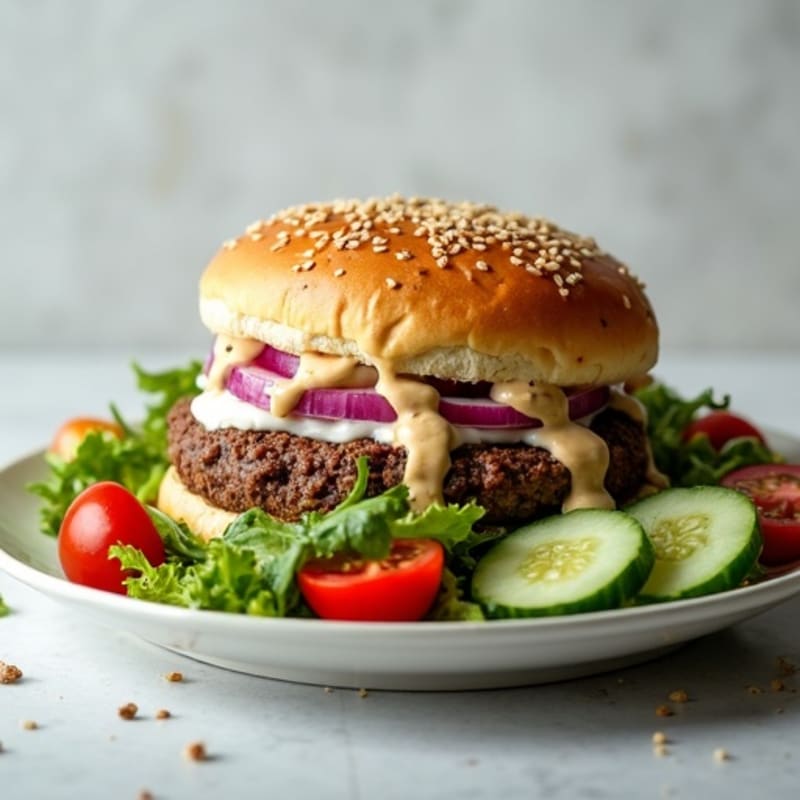 Lean Ground Beef Burger Salad with Creamy Special Sauce