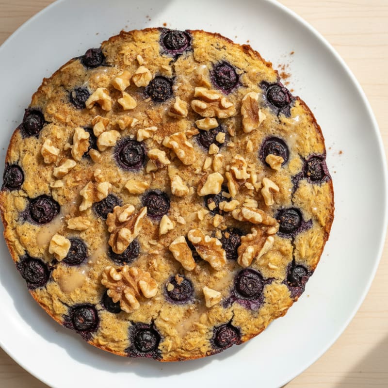 Baked Berry Oatmeal with Toasted Nuts