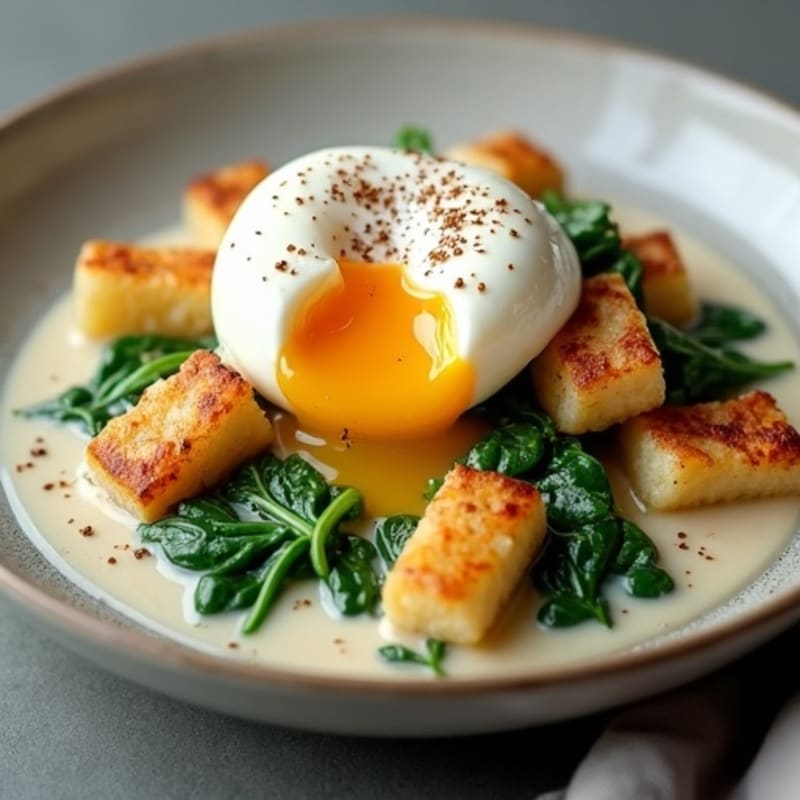 Crispy Pan-Seared Gnocchi with Creamy Lemon Ricotta and Sautéed Spinach