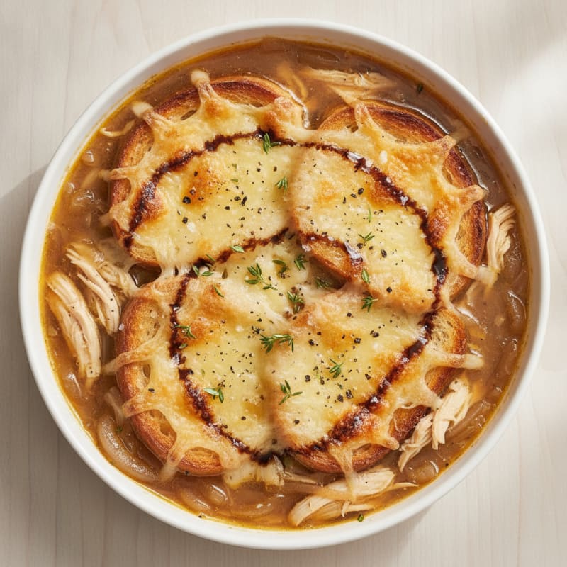 Rotisserie Chicken French Onion Soup