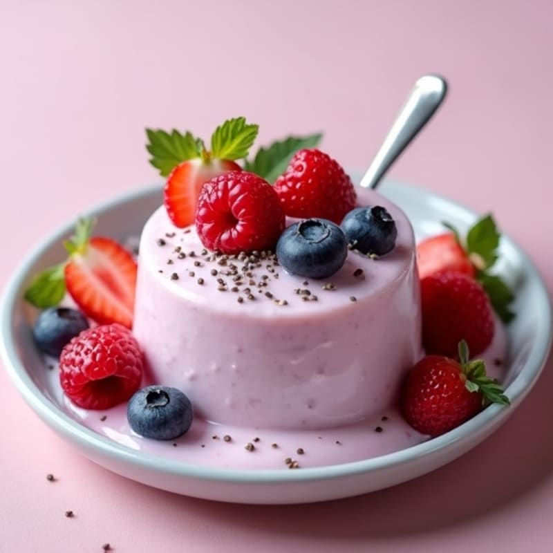 Silky Greek Yogurt Protein Mousse with Mixed Berries