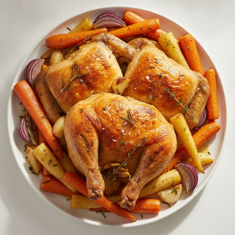 Herb-Roasted Whole Chicken with Root Vegetables
