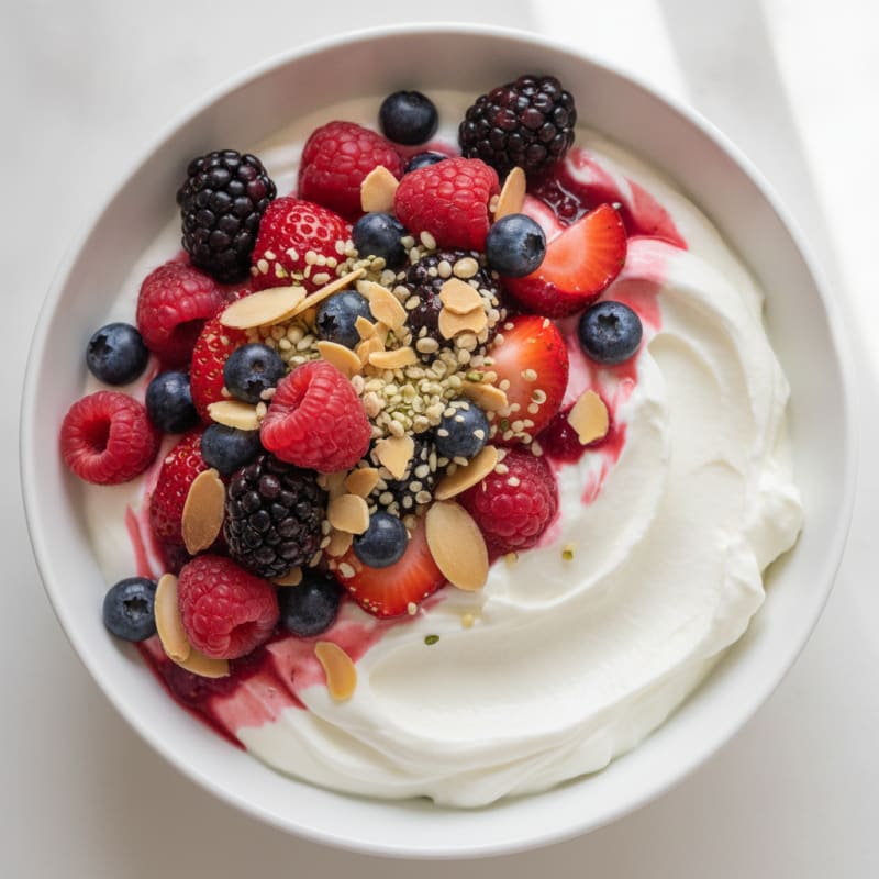 Creamy Greek Yogurt Protein Bowl with Mixed Berries