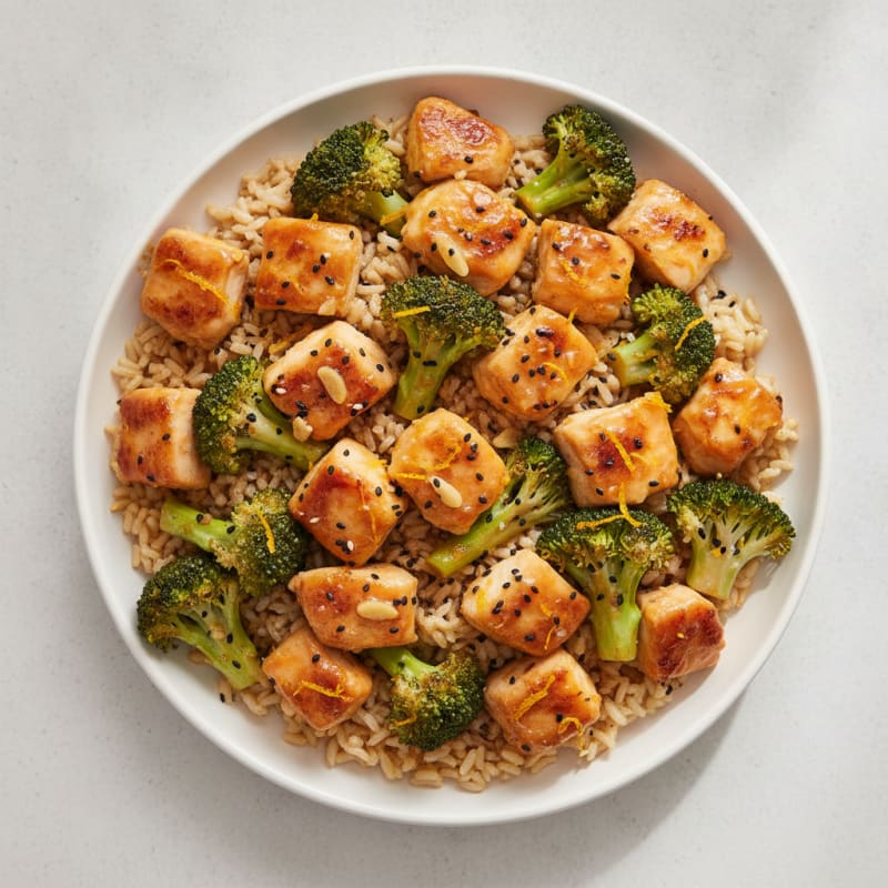 Orange Glazed Chicken and Broccoli