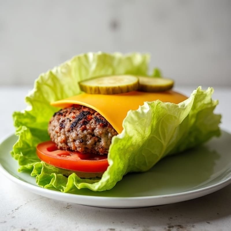Lean Ground Beef Cheeseburger Lettuce Wraps