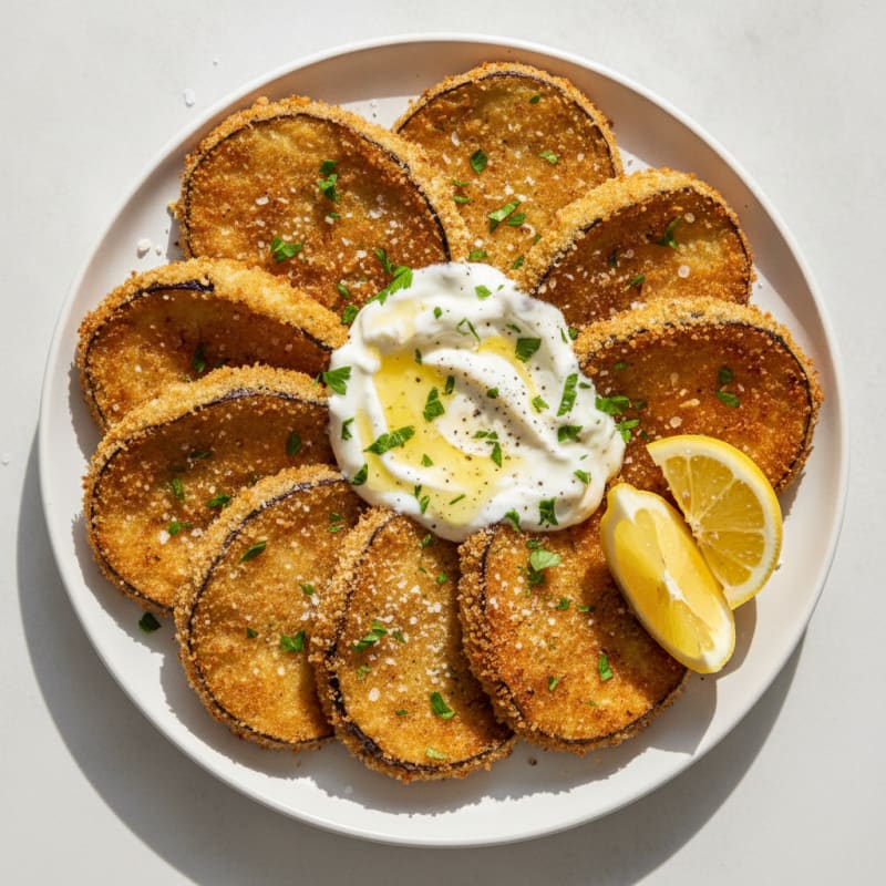 Pan-Fried Eggplant Schnitzel with Lemon