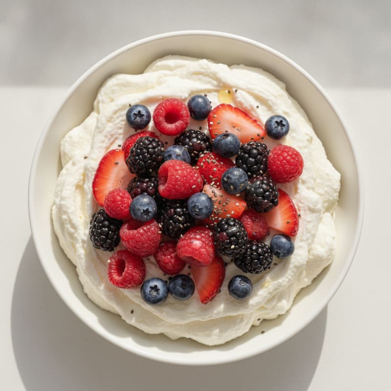 Silky Greek Yogurt Protein Mousse with Mixed Berries