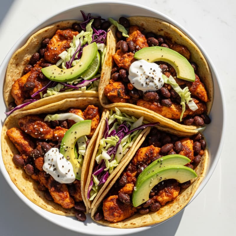 Smoky Chipotle Chicken and Black Bean Tacos