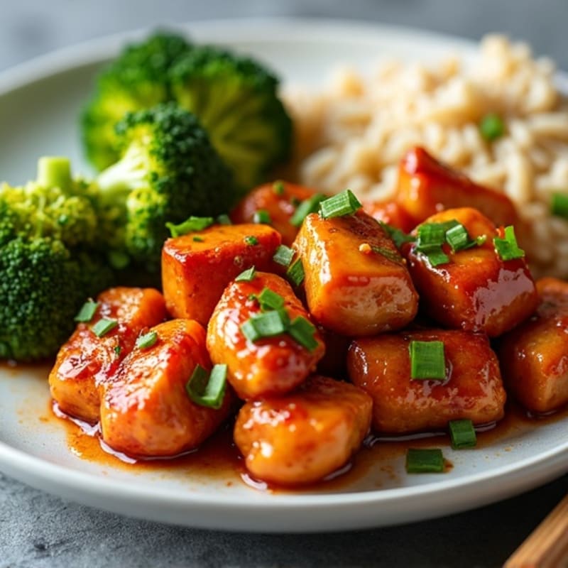 Spicy Firecracker Chicken with Crispy Broccoli