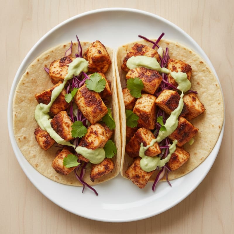 Chili-Lime Chicken Tacos with Avocado Crema