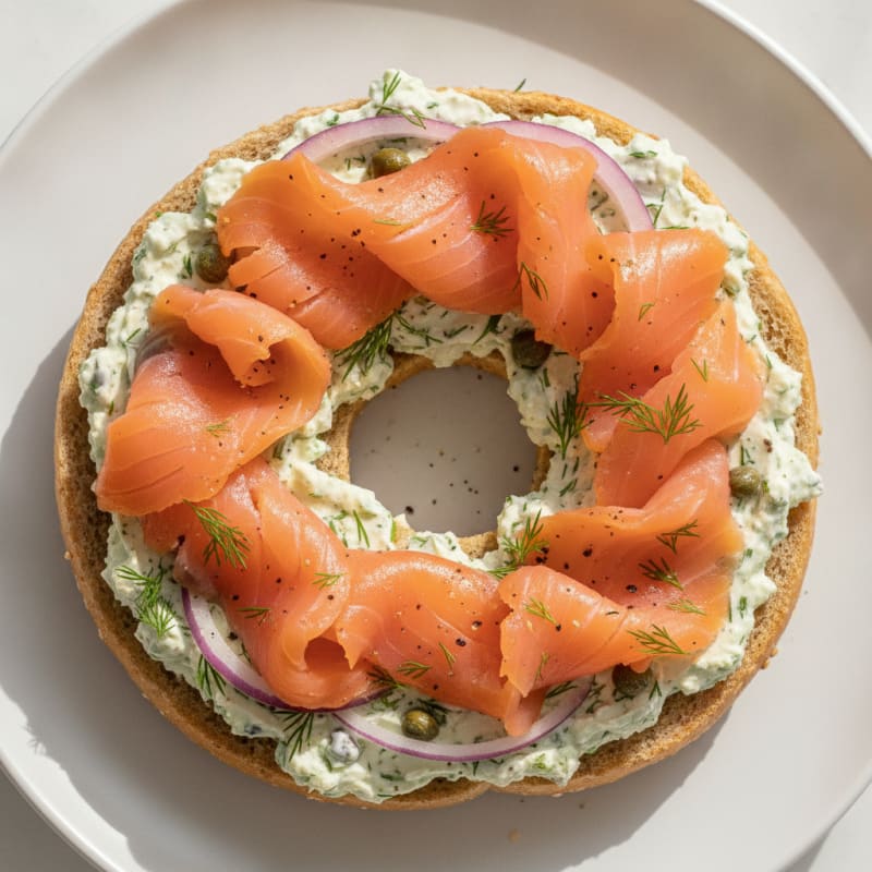 Smoked Salmon Bagel with Dill Cream Cheese