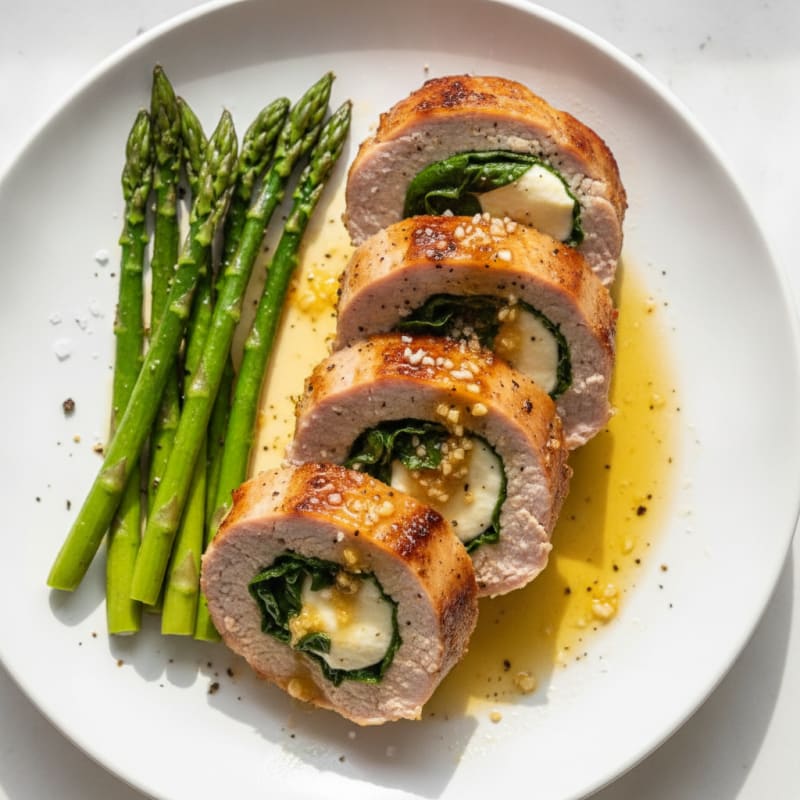 Mozzarella and Basil Stuffed Pork Tenderloin