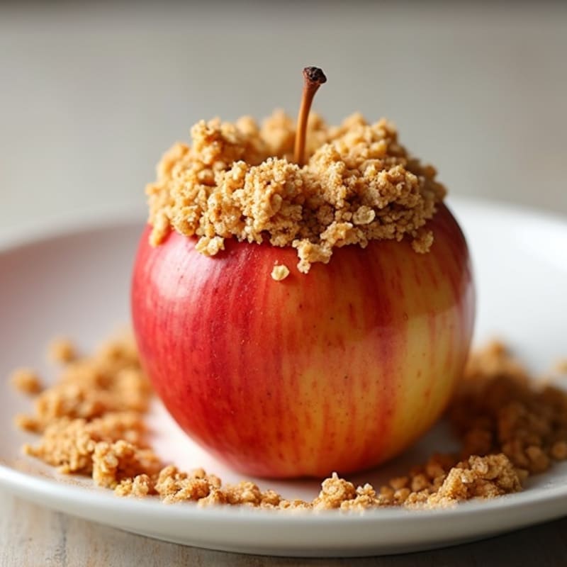 Baked Apple with Crispy Protein Crumble