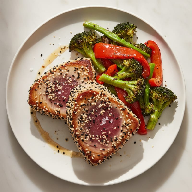 Seared Tuna with Roasted Vegetables