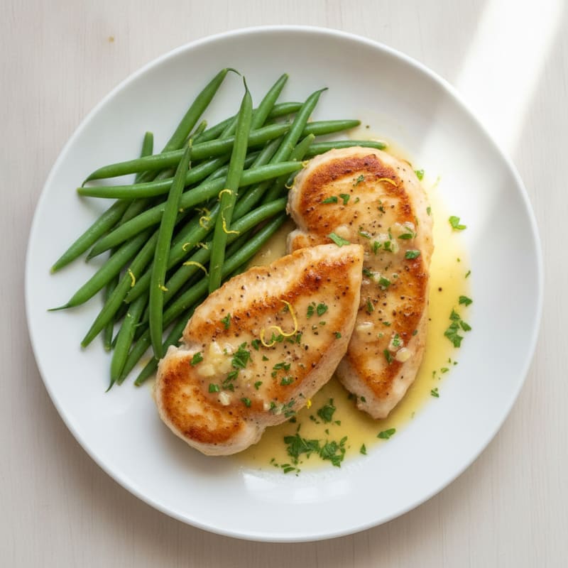 Pan-Seared Chicken Cutlet with Lemon-Herb Sauce