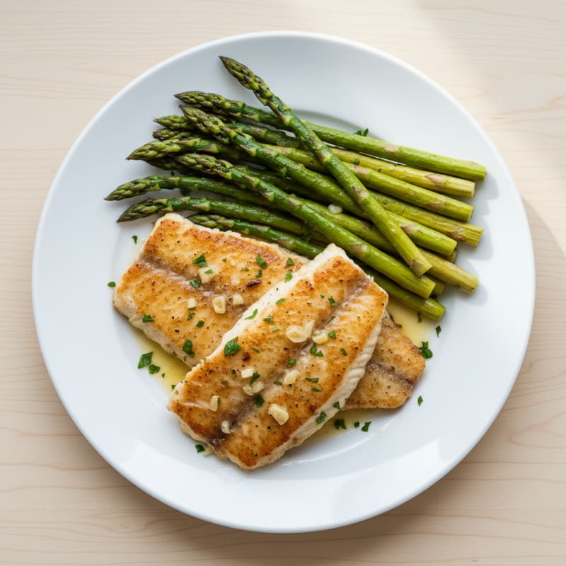 Seared Tilapia with Roasted Asparagus