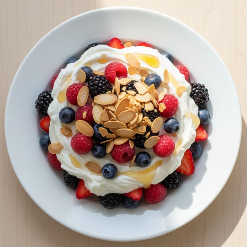 Greek Yogurt Protein Parfait with Mixed Berries