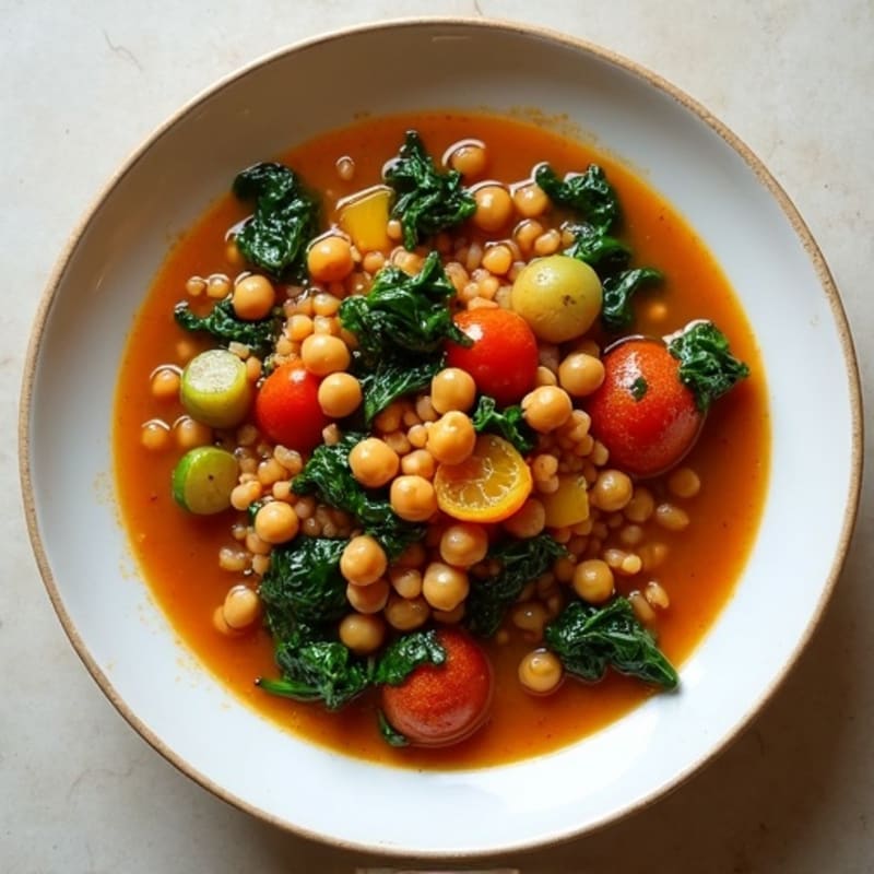 Hearty Red Lentil and Spinach Stew