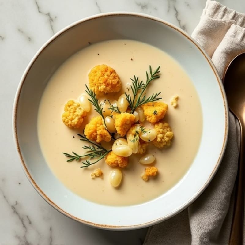 Creamy Roasted Garlic Cauliflower Potato Soup