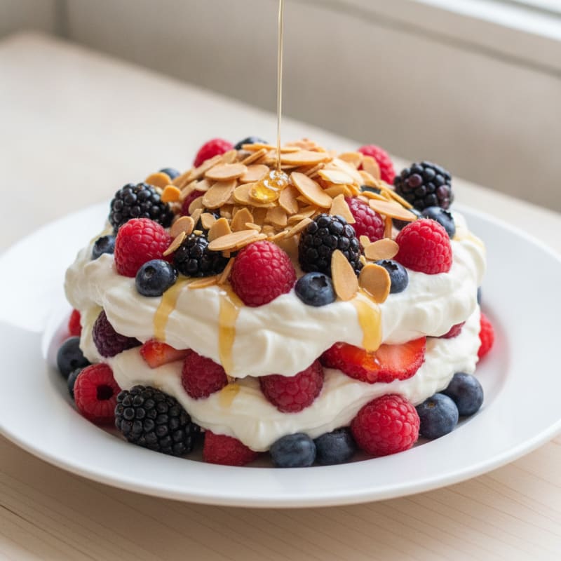 Greek Yogurt Protein Parfait with Mixed Berries