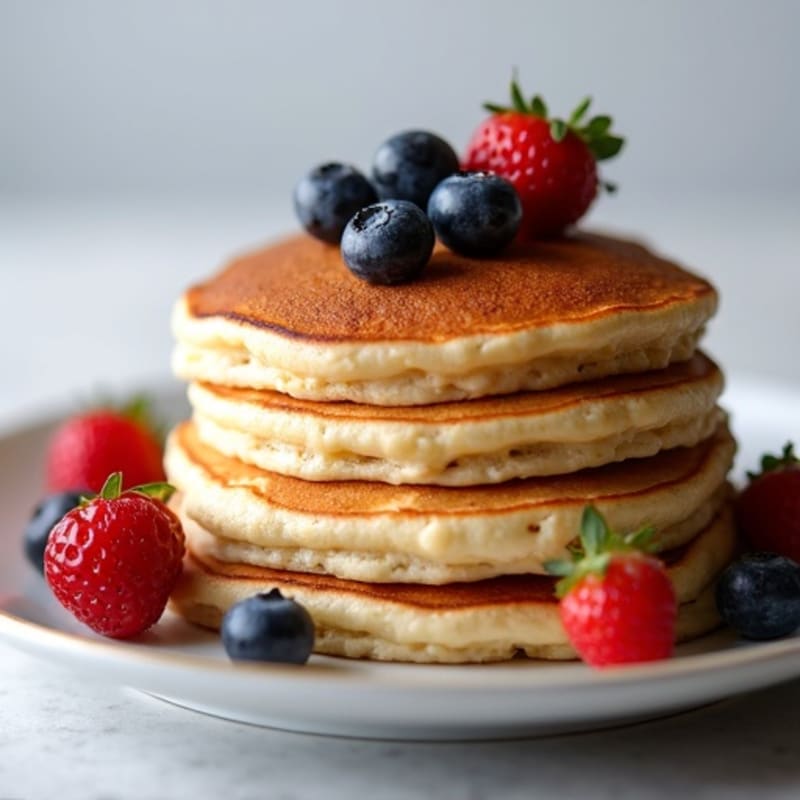 Fluffy Protein Pancakes with Fresh Berries