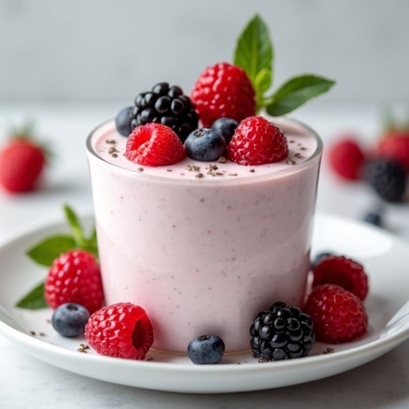 Silky Greek Yogurt Protein Mousse with Mixed Berries