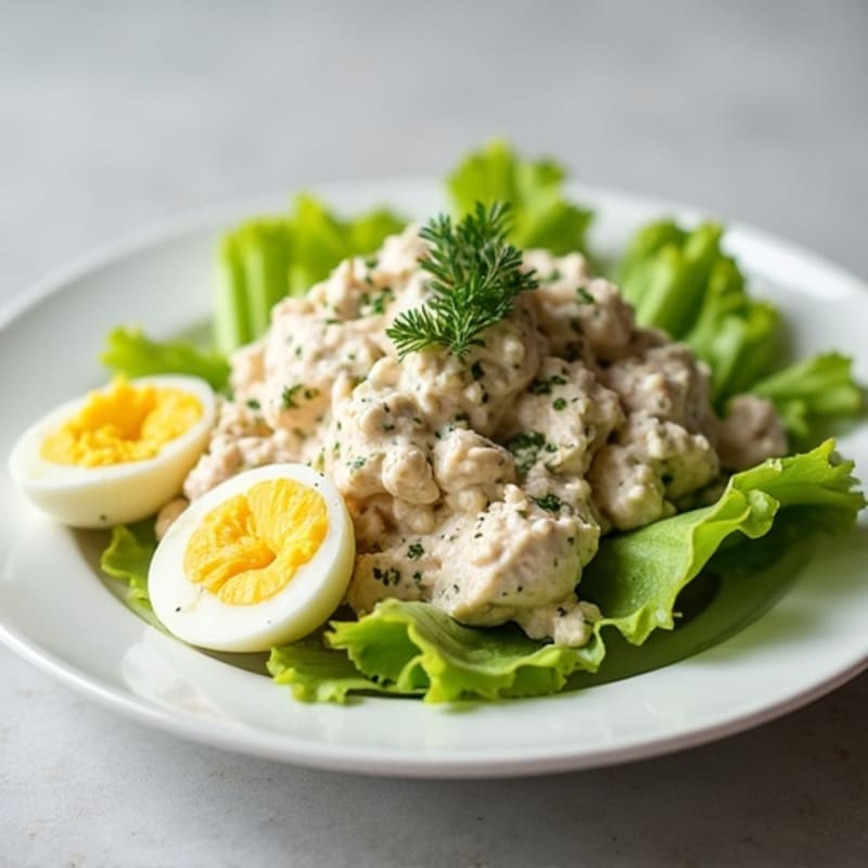 Creamy Tuna Salad with Crunchy Celery and Fresh Dill