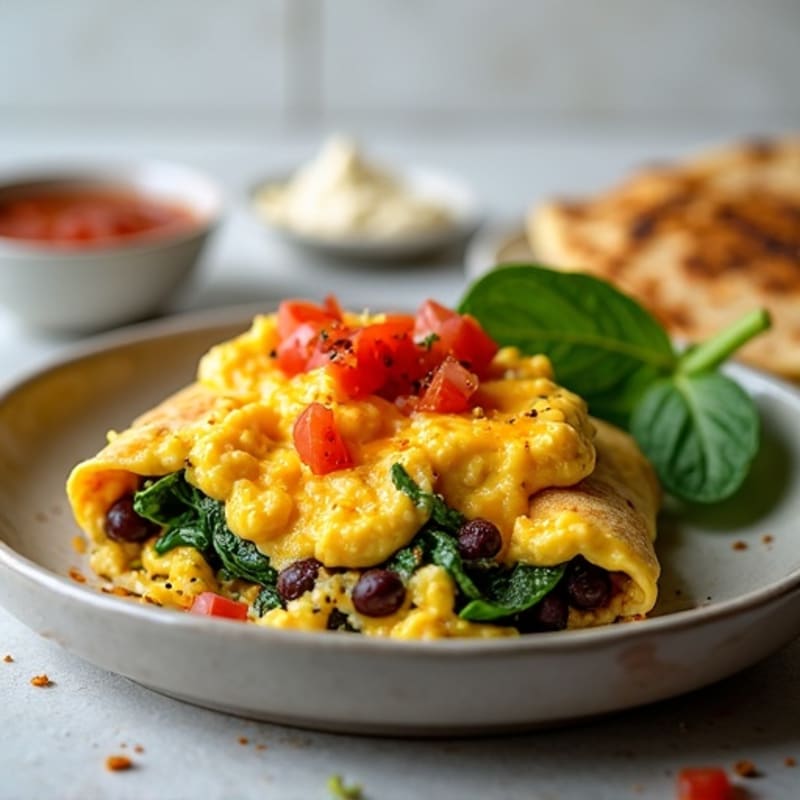 Loaded Scrambled Egg and Black Bean Tortilla Scramble